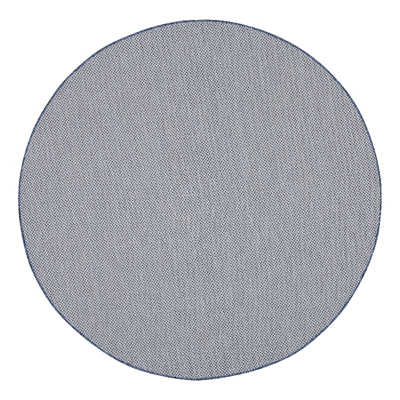 Pemberly Row 6' x Round Ivory Blue Fabric Modern Area Rug (6' Round)