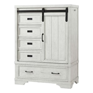 Pemberley Row Solid Hardwood White Chifferobe Rectangular 55.25&quotH Unassembled