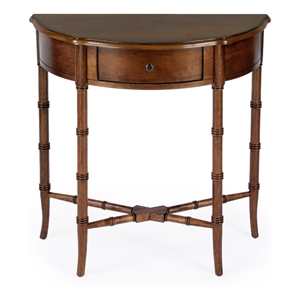 Pemberly Row Contemporary Wood Demilune Console Table-Olive Ash