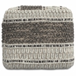 Pemberly Row Contemporary Square Pouf in Earth Tone Brown Handloom Woven