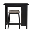 Pemberly Row Modern Transitional Wood 3 Piece Counter Set in Black