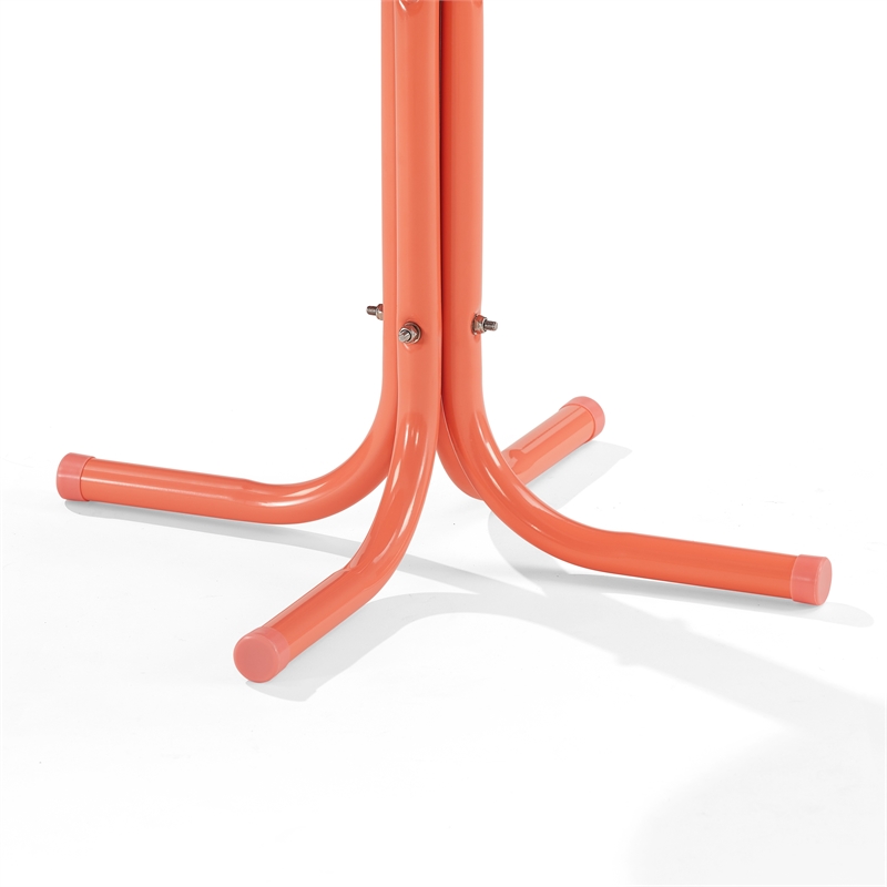 Pemberly Row Contemporary Retro Outdoor Side Table in Coral Gloss