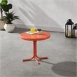 Pemberly Row Contemporary Retro Outdoor Side Table in Coral Gloss