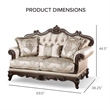 Pemberly Row Contemporary Fabric and Wood 2-Piece Sofa Set in Beige