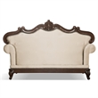 Pemberly Row Contemporary Fabric and Wood 2-Piece Sofa Set in Beige