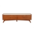 Pemberly Row Mid-Century Wood Bedroom Bench in Acorn Brown Finish