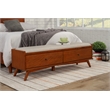 Pemberly Row Mid-Century Wood Bedroom Bench in Acorn Brown Finish