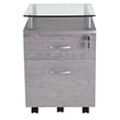 Pemberley Row Engineered Wood Gray Rolling File Cabinet Tempered Glass Top Rectangular 24