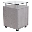 Pemberley Row Engineered Wood Gray Rolling File Cabinet Tempered Glass Top Rectangular 24