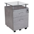 Pemberley Row Engineered Wood Gray Rolling File Cabinet Tempered Glass Top Rectangular 24