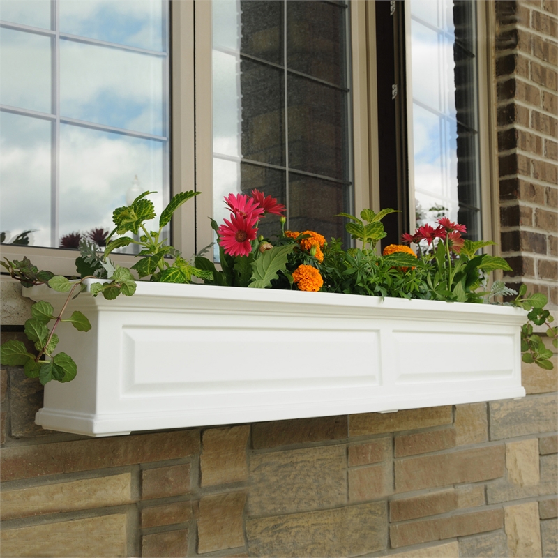 Pemberley Row Plastic White Window Box Weatherproof 60