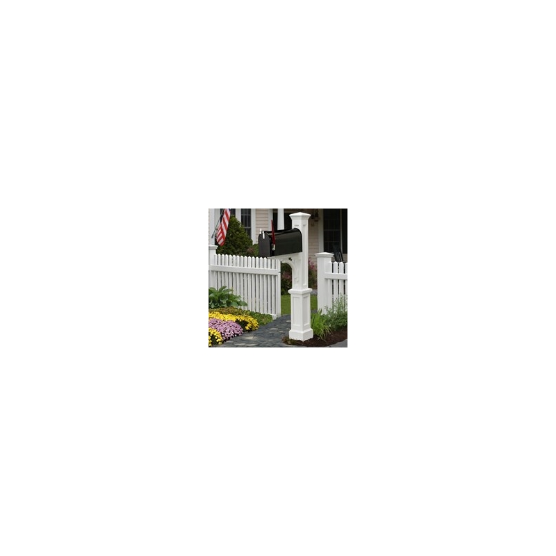 Pemberly Row Weatherproof Traditional Plastic Mail Post in White