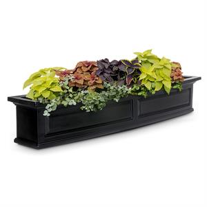 Pemberley Row Plastic Black Window Box Rectangular Weatherproof 60&quot Assembled