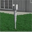 Pemberly Row Traditional Metal No Dig Ground Anchor in Silver Powder Coating