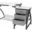 Pemberly Row Contemporary Drawing Table with Stool in Black and White