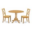 Pemberly Row Table and X-back Chair Set with Wood Seat in Oak