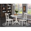 Pemberly Row 3-Piece Traditional Wood Dining Set in Linen White