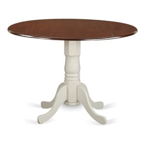 Pemberly Row Traditional Wood Dining Table in Mahogany/White