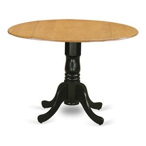 Pemberly Row Traditional Wood Dining Table in Oak/Black Finish