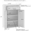 Pemberly Row Transitional Wood Storage Cabinet in White/Nickel