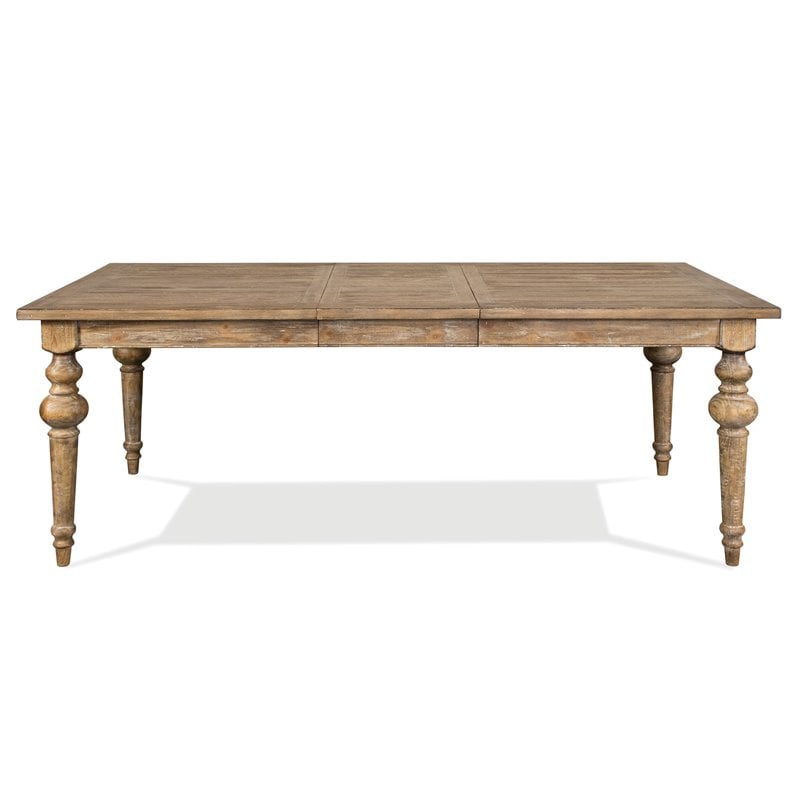 Pemberley Row Pine Snowy Desert Brown Dining Table Rectangular Extendable 66