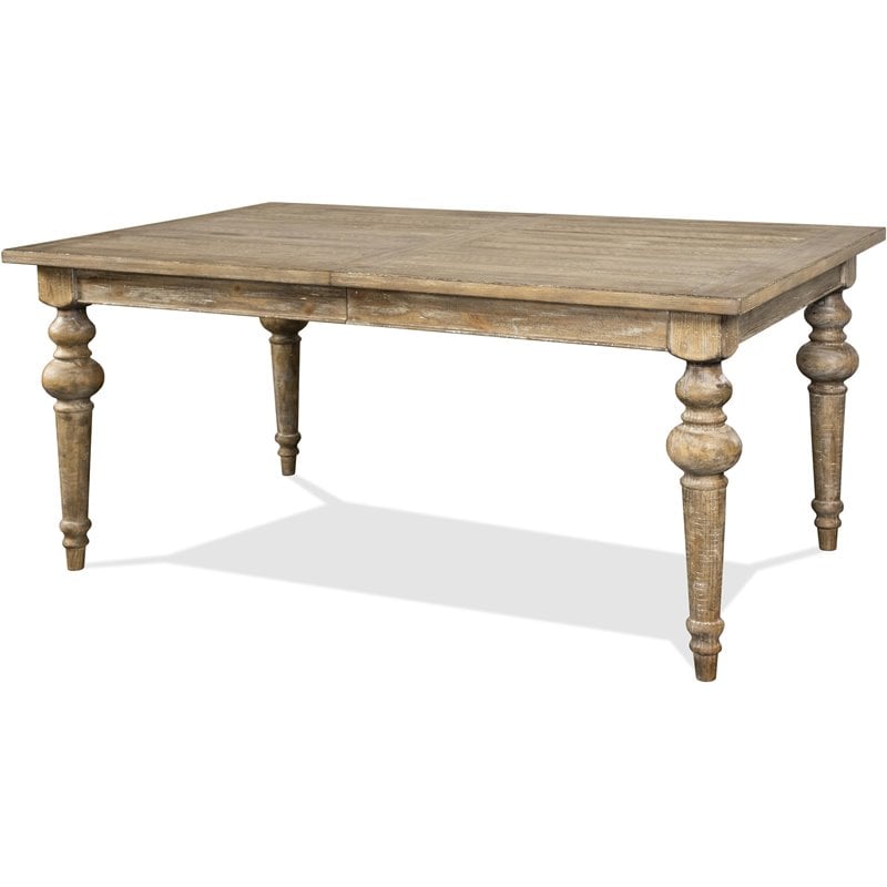 Pemberley Row Pine Snowy Desert Brown Dining Table Rectangular Extendable 66
