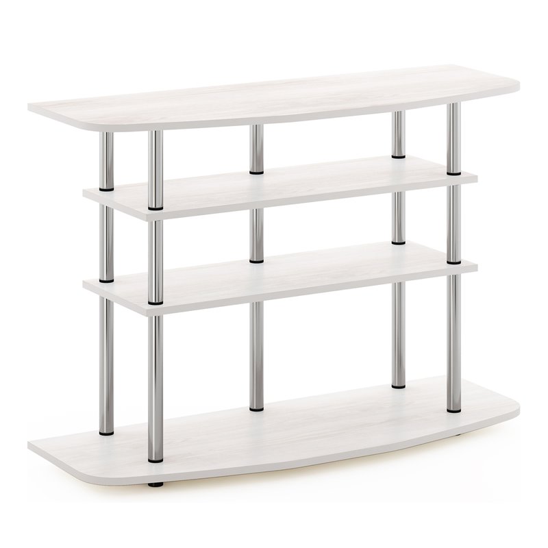 Pemberly Row Turn-N-Tube Wood 4-Tier TV Stand for TV up to 50