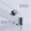 Pemberly Row Double Sliding Frameless Glass Tub Door in Matte Black