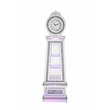 Pemberly Row Contemporary Grandfather Clock in Mirrored & Faux Diamonds