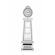 Pemberly Row Contemporary Grandfather Clock in Mirrored & Faux Diamonds