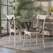 Pemberly Row Rustic Wood Dining Chair in Antique White (Set of 2)