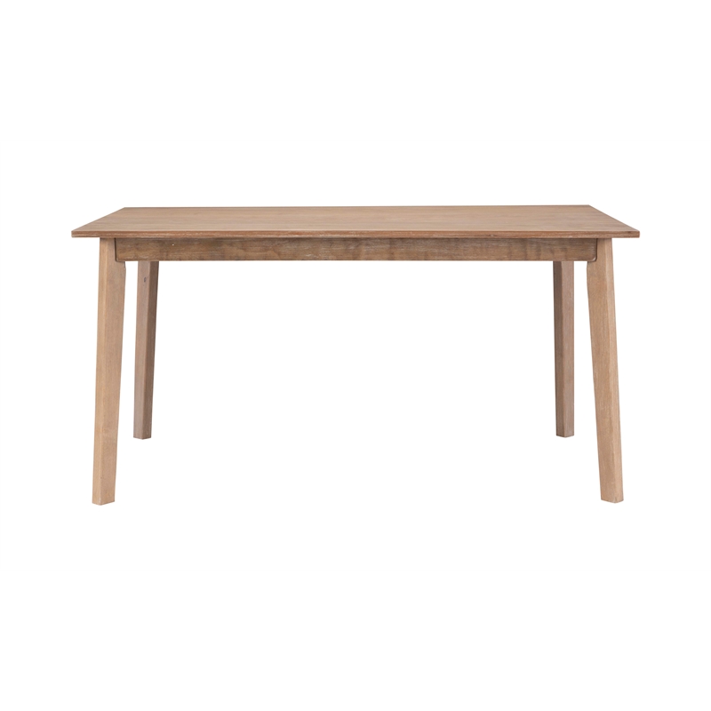 Pemberly Row Mid-Century Dining Table in Natural Brown Stained Wood