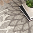 Pemberly Row Contemporary Fabric 5' x Square Natural Tropical Rug
