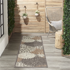 Pemberly Row Contemporary 2'3&quot x 8' Natural Outdoor Indoor/Outdoor Rug