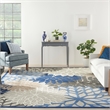 Pemberly Row 9' x 12' Fabric Indoor/Outdoor Rug in Blue/Multi-Color
