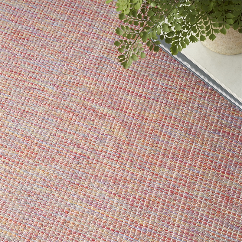 Pemberly Row Contemporary 8' x Round Rainbow Modern Indoor/Outdoor Rug