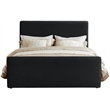 Pemberly Row Modern / Contemporary Fabric Black Velvet Full Bed