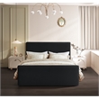 Pemberly Row Modern / Contemporary Fabric Black Velvet Full Bed