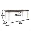 Pemberly Row Contemporary Weathered White 84 in. Wood Dining Table