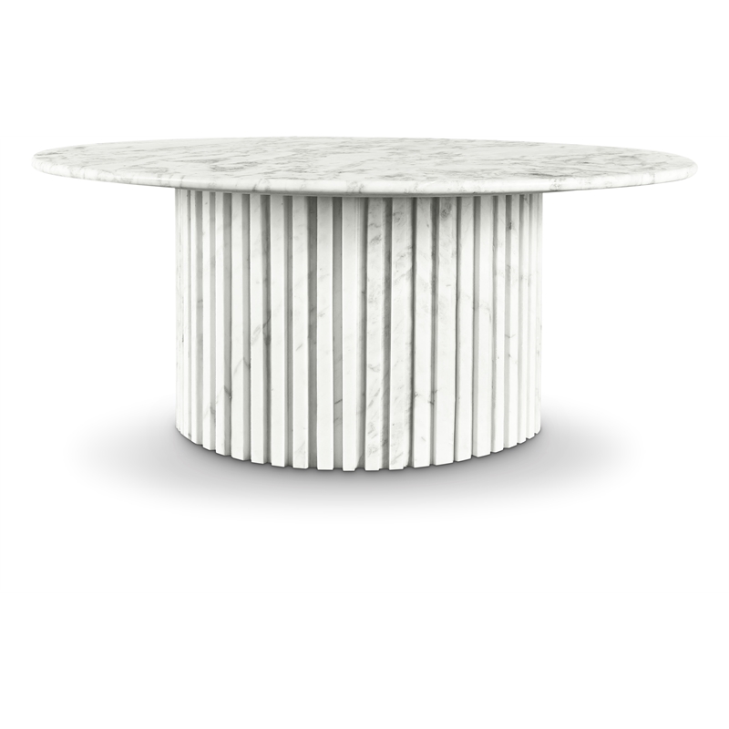 Pemberly Row Modern / Contemporary Marble White Marble Coffee Table