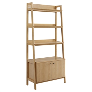 Pemberly Row 32.5&quot Particleboard and MDF Wood Bookshelf in Oak
