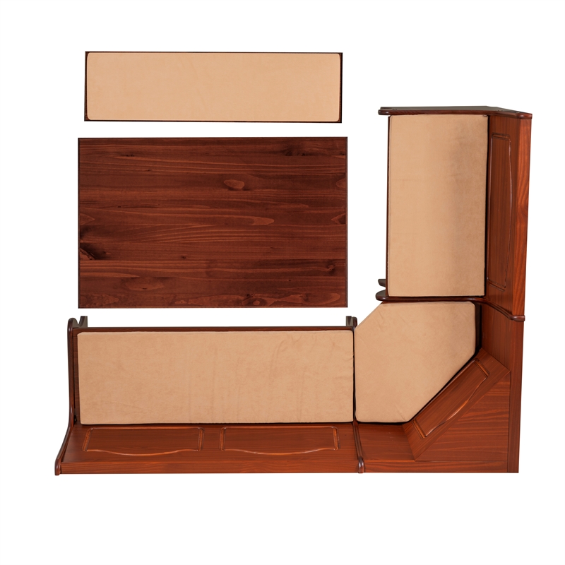 Pemberley Row Pine Walnut Breakfast Nook Set Rectangular Under Seat Storage 67.25