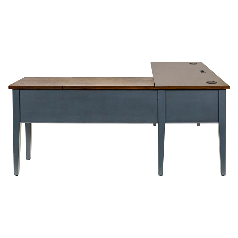 Pemberley Row Wood Blue Desk Rectangular Storage Drawer 48