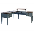 Pemberley Row Wood Blue Desk Rectangular Storage Drawer 48