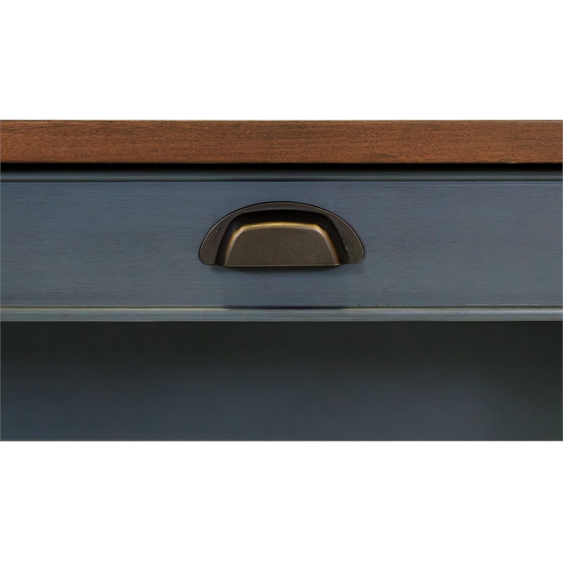 Pemberley Row Wood Blue Desk Rectangular Storage Drawer 48
