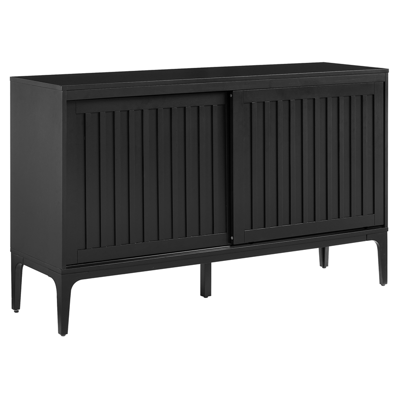 Pemberly Row Modern Particle Board Wood Sideboard in Matte Black