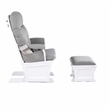 Pemberly Row Contemporary Glider and Ottoman White Wood Oyster Fabric