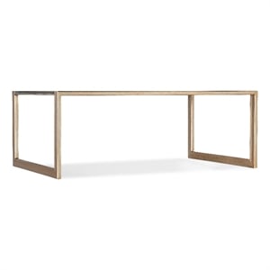 Pemberly Row Contemporary Rectangle Cocktail Table in Gold Wood