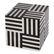 Pemberly Row Contemporary Square Bone In-Lay End Table-Black
