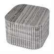Pemberly Row Contemporary Rectangular Marble Side Table-Gray